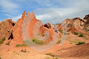 Beautiful mountain landscape in the canyon Fairy Tale, Kyrgyzstan