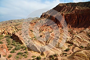 Beautiful mountain landscape in the canyon Fairy Tale, Kyrgyzstan