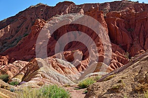 Beautiful mountain landscape in the canyon Fairy Tale, Kyrgyzstan