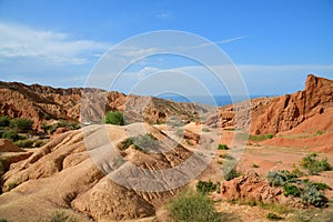 Beautiful mountain landscape in the canyon Fairy Tale, Kyrgyzstan