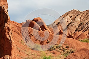 Beautiful mountain landscape in the canyon Fairy Tale, Kyrgyzstan