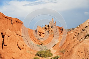 Beautiful mountain landscape in the canyon Fairy Tale, Kyrgyzstan