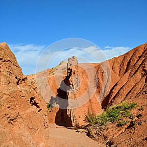 Beautiful mountain landscape in the canyon Fairy Tale, Kyrgyzstan