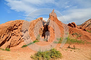 Beautiful mountain landscape in the canyon Fairy Tale, Kyrgyzstan