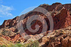 Beautiful mountain landscape in the canyon Fairy Tale, Kyrgyzstan