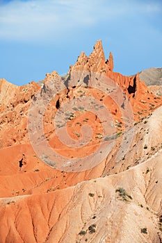 Beautiful mountain landscape in the canyon Fairy Tale, Kyrgyzstan