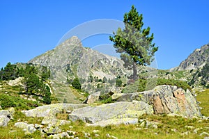 Beautiful mountain landscape in French Pyrenees.