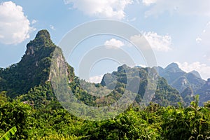 Beautiful mountain landscape at Khao Sok National Park