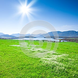 Beautiful mountain landscape with a lake