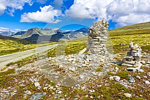 Beautiful mountain and landscape nature panorama Rondane National Park Norway photo