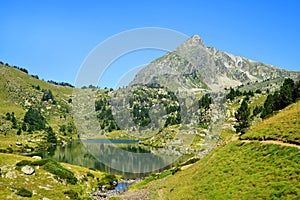 Neouvielle national nature reserve, Lac du Milieu, French Pyrenees. photo