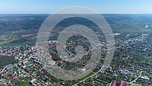 Beautiful Mountain Landscape Panorama Sanok Aerial View Poland