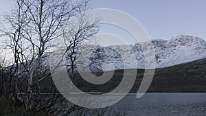 Beautiful mountain landscape. Reflection in a clear lake. Panorama.