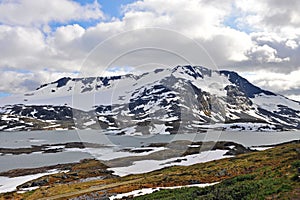 Beautiful mountain landscape at Snowy road