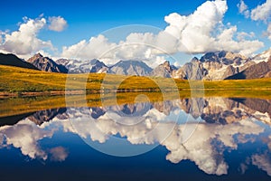 Beautiful mountain landscape view of Koruldi lakes in Svaneti national park