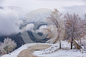 Beautiful mountain landscape in winter