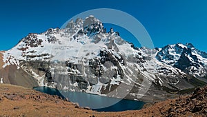 Beautiful mountain panorama Cerro Castillio national park in Chile, Aysen, Ptagonia