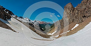 Beautiful mountain pass panorama photo