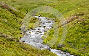 Beautiful mountain range and landscape near Dalvik in Iceland