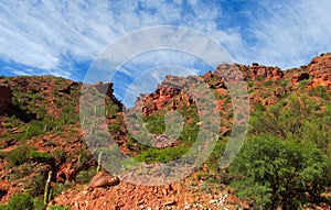 Beautiful mountain red rock valley in Argentina