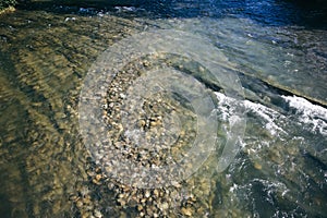 Beautiful mountain river. Clear water and nature