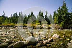 A beautiful mountain river landscape in Tatry