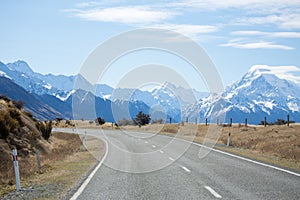 Stunning mountain road in New Zealand photo