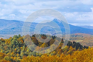 Beautiful mountain rural landscape in autumn