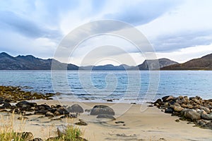 Beautiful mountain and sea landscape, Norway