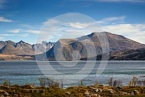 Beautiful mountain and sea landscape, Norway