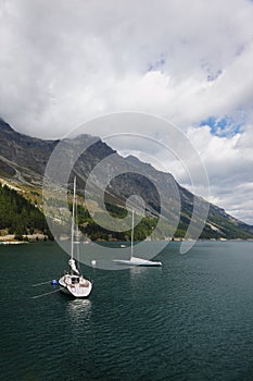 Beautiful mountain Swiss lake