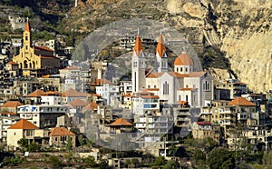 The beautiful mountain town of Bcharre in Lebanon