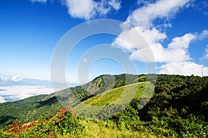 Beautiful mountain under blue sky