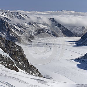 Beautiful mountain view from Jungfraujoch, Switzerland