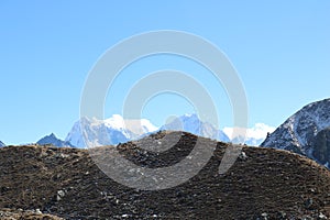 Beautiful Mountain view of snow covered Mountain in Nepal