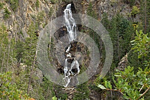 Beautiful Mountain Waterfall snaking down the mountain side