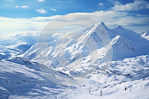 the beautiful mountain winter landscape at ski resort