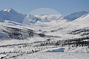 Winter Mountain Scene at Tombstone Territorial Park, Yukon photo