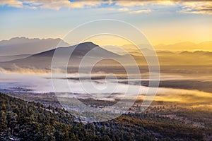 Beautiful mountains above clouds.