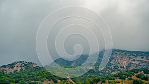 Beautiful mountains aerial landscape view