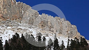 Beautiful mountains covered with snow. Sunny day