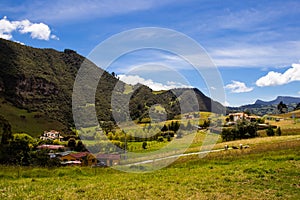 Beautiful mountains at the famous Alto de las Arepas a well known rest place for cyclist close to Bogota in Colombia