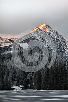 Beautiful mountains and forest in the winter in High Tatras, Slovakia