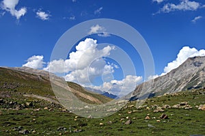 Beautiful mountains and meadows in Sonamarg, Kashmir, India