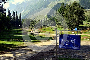 Beautiful mountains and meadows in Sonamarg, Kashmir, India