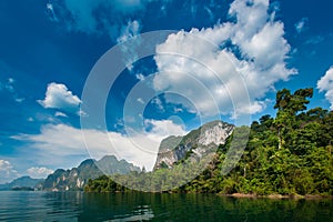 Beautiful mountains and river natural attractions in Khao Sok N