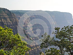 Beautiful mountains of sahyadri ranges in Mahabaleshwar