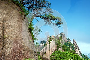 Beautiful mountains on the sky background, Jiangxi, China