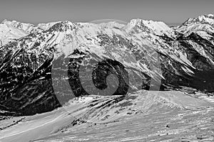 Beautiful mountaintops during winter