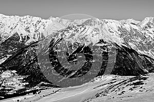 Beautiful mountaintops during winter